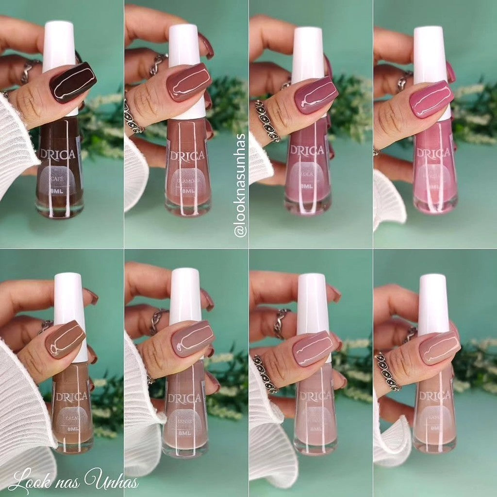 Kit 7 Esmaltes Nude Diferentes - Drica - Envio Imediato!