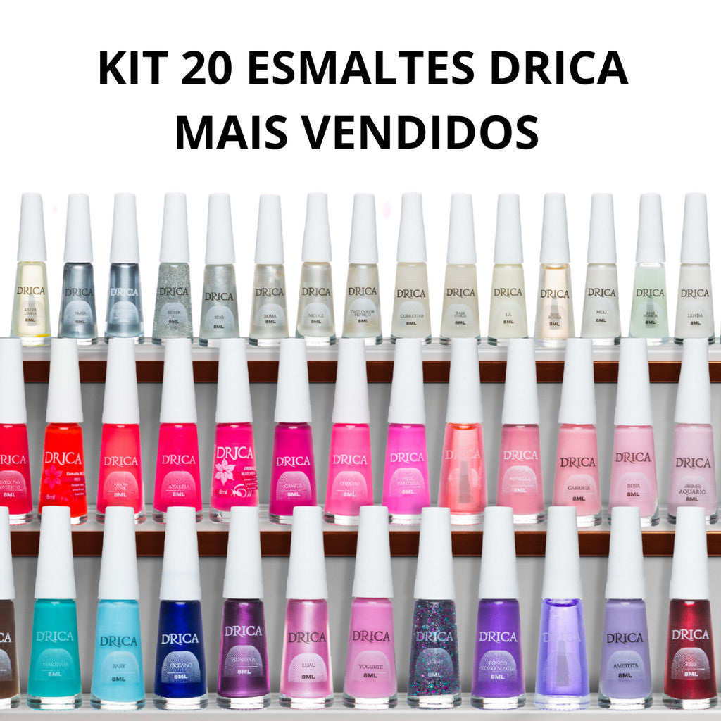 Kit 20 Cores Esmaltes Drica Mais Vendidos! - Envio Imediato!