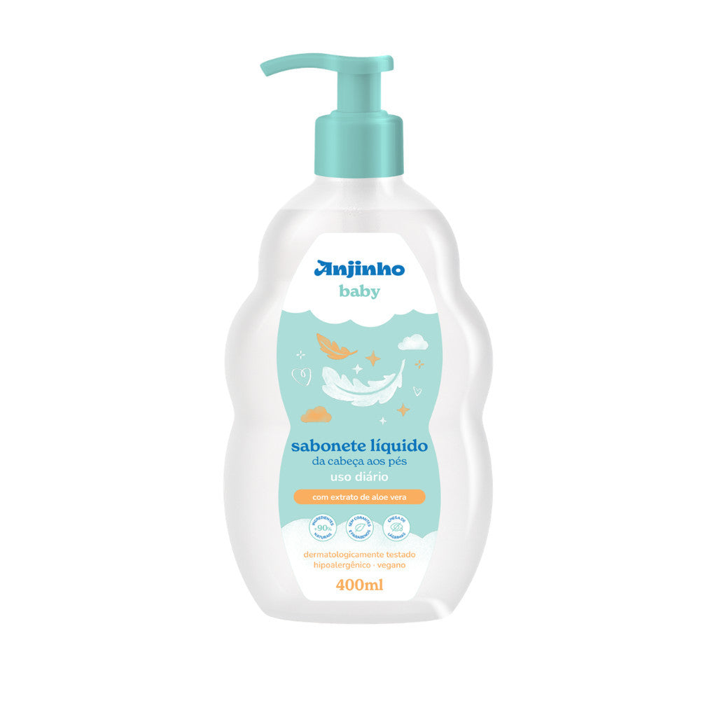 Kit Completo Anjinho Baby 5 Produtos Shampoo Condicionador Colônia Hidratante Sabonete Líquido