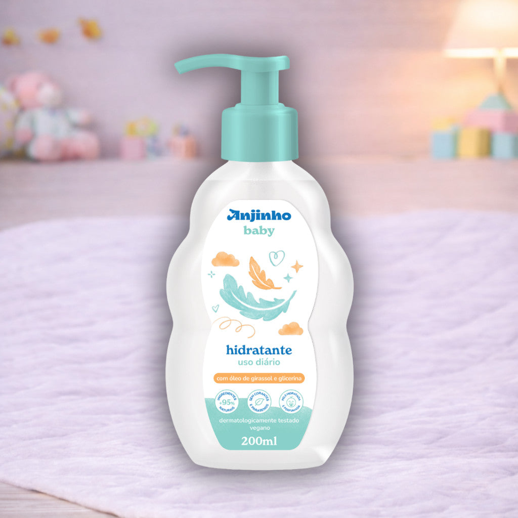 Kit Colônia + Hidratante Infantil Anjinho Baby Uso Diário | Sem Álcool Vegano Hipoalergênico